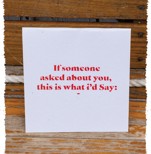 "If Someone Asked About You" Card